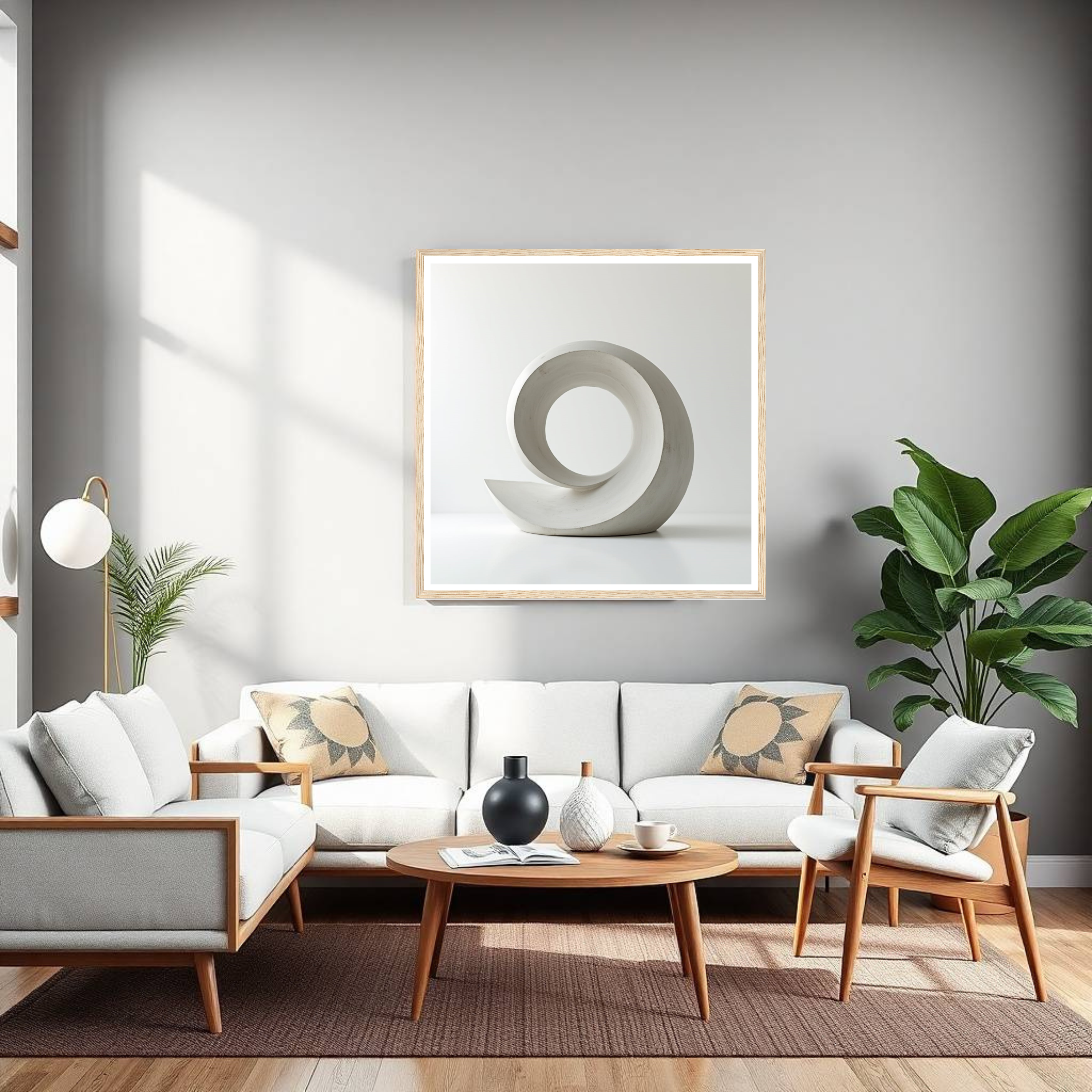 Spiral Essence – Marble Seashell Sculpture Art