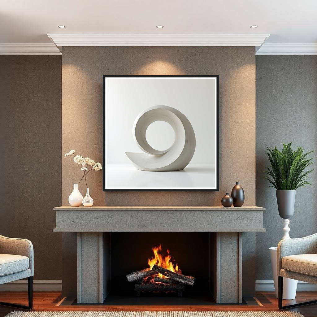 Spiral Essence – Marble Seashell Sculpture Art