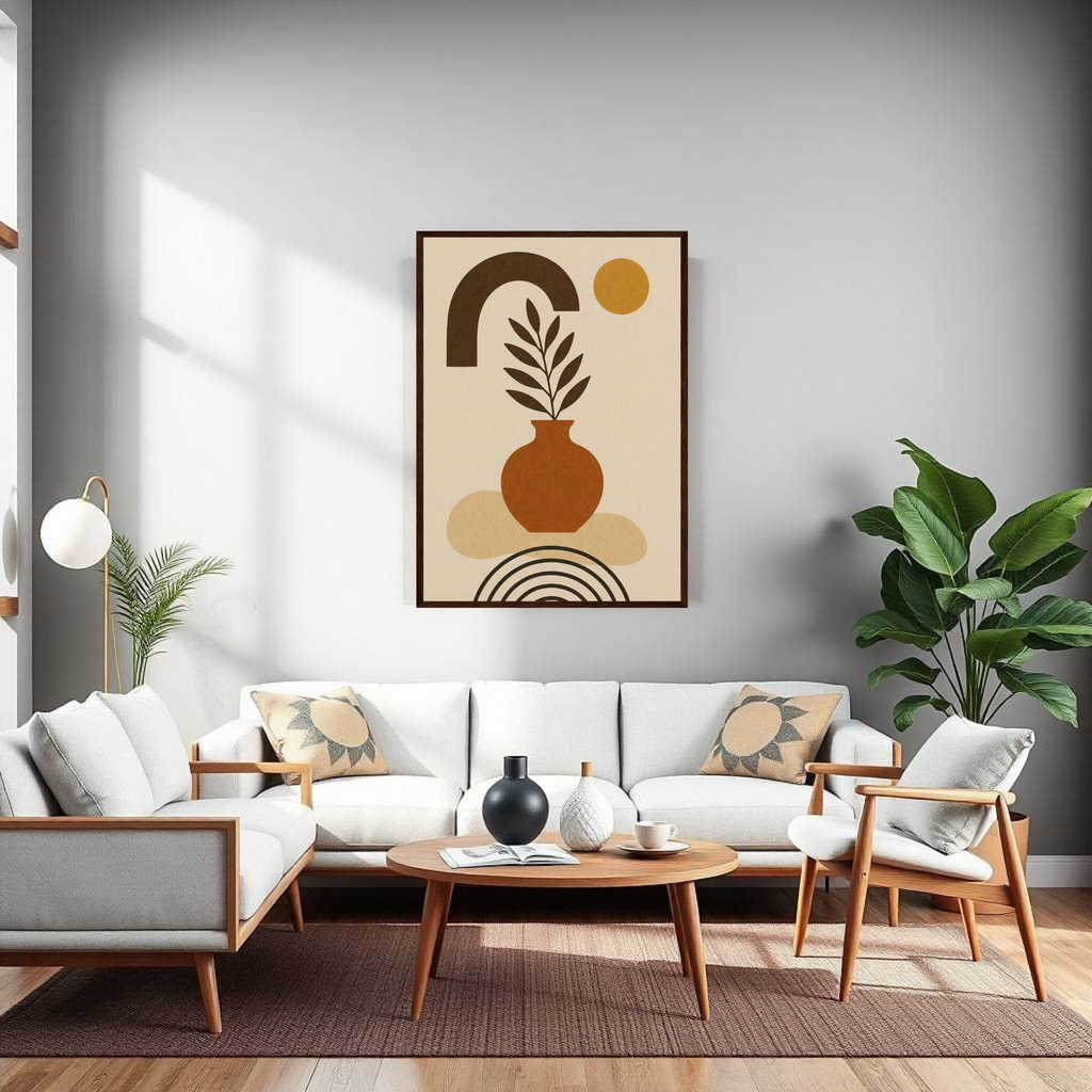 Minimalist Boho Abstract Art in Earthy Neutrals