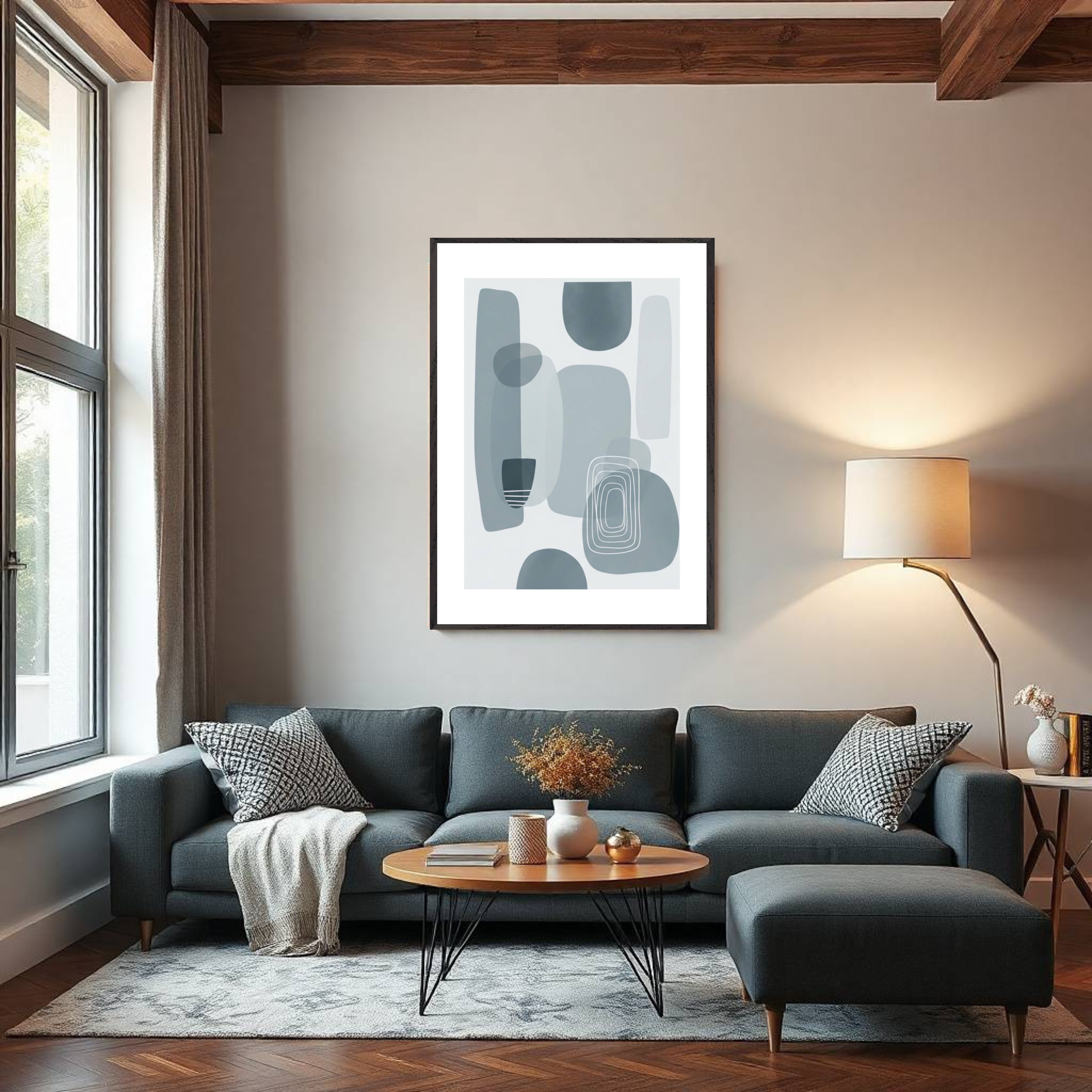 Geometric Rock-Inspired Abstract Wall Art