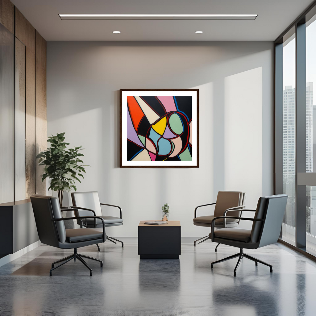 Harmony in Contrast – Colourful Modern Wall Art with Dynamic Organic Shapes