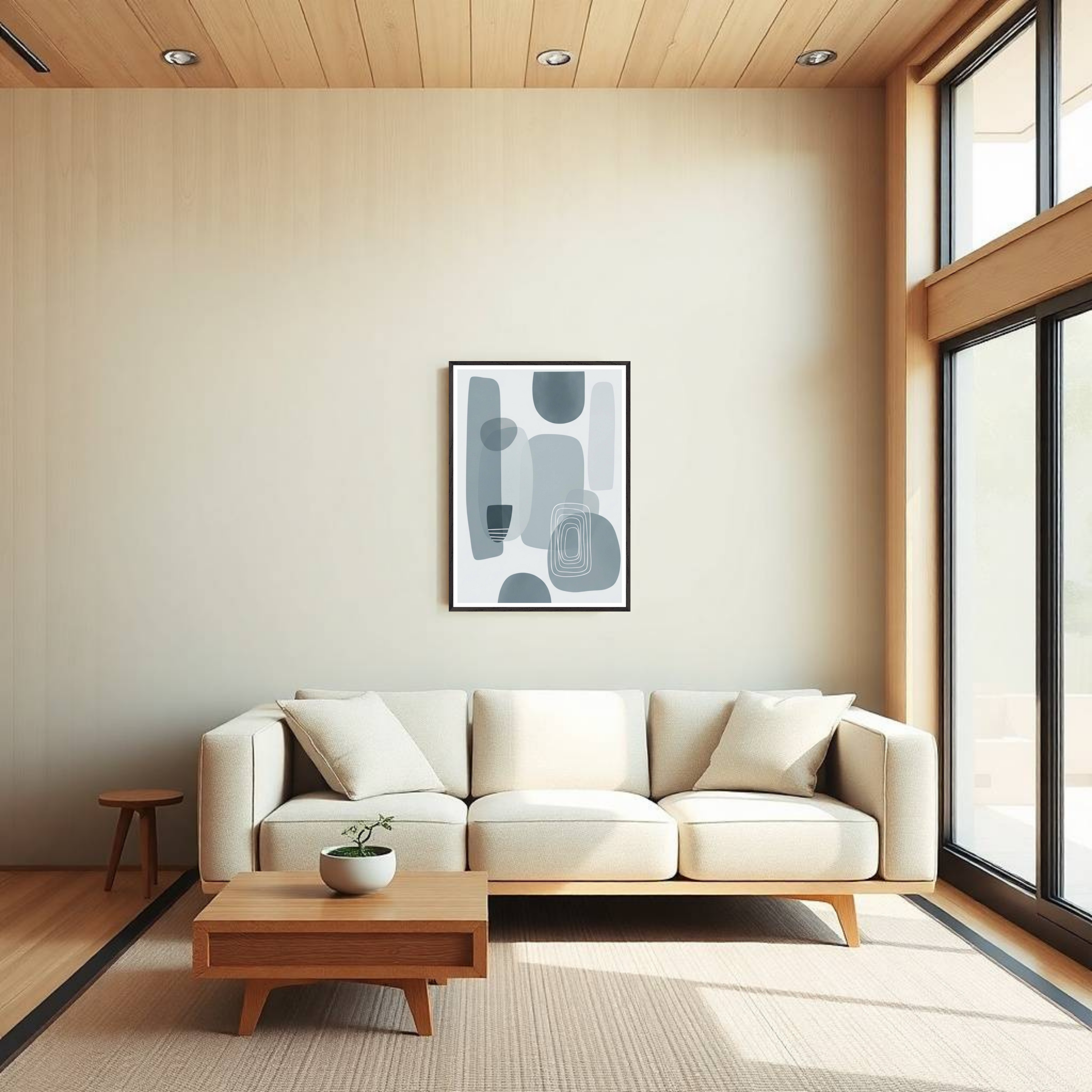 Geometric Rock-Inspired Abstract Wall Art