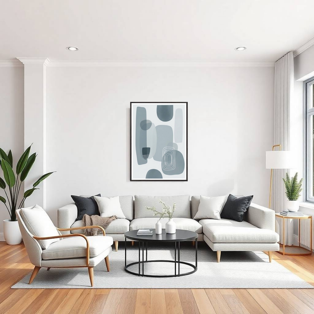 Geometric Rock-Inspired Abstract Wall Art