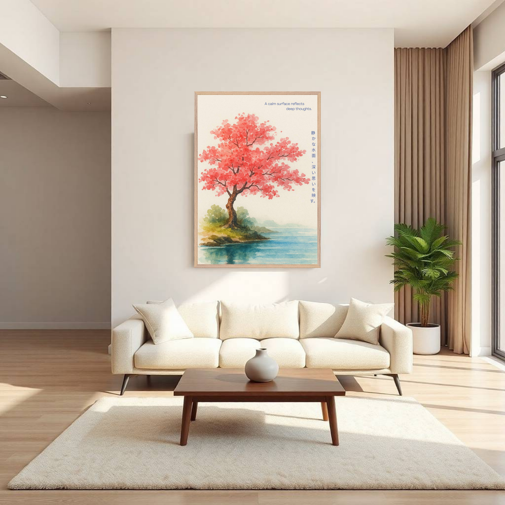 Tranquil Waters – Cherry Blossom Mindfulness Wall Art