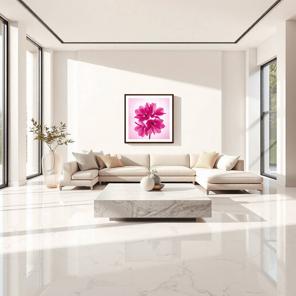 Pink Floral Wall Art – Vibrant Pink Flowers Botanical Print