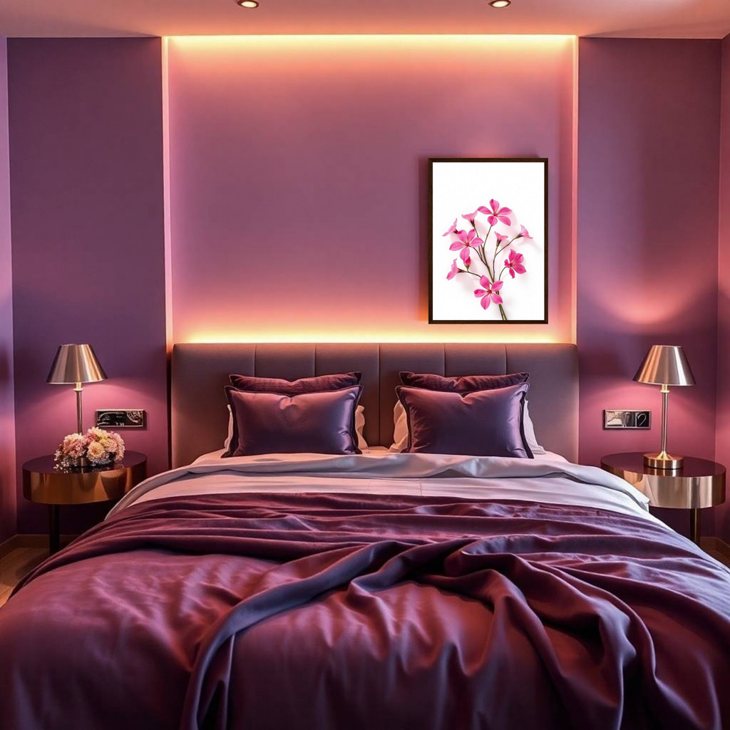 Pink Floral Botanical Wall Art – Elegant Flower Artwork