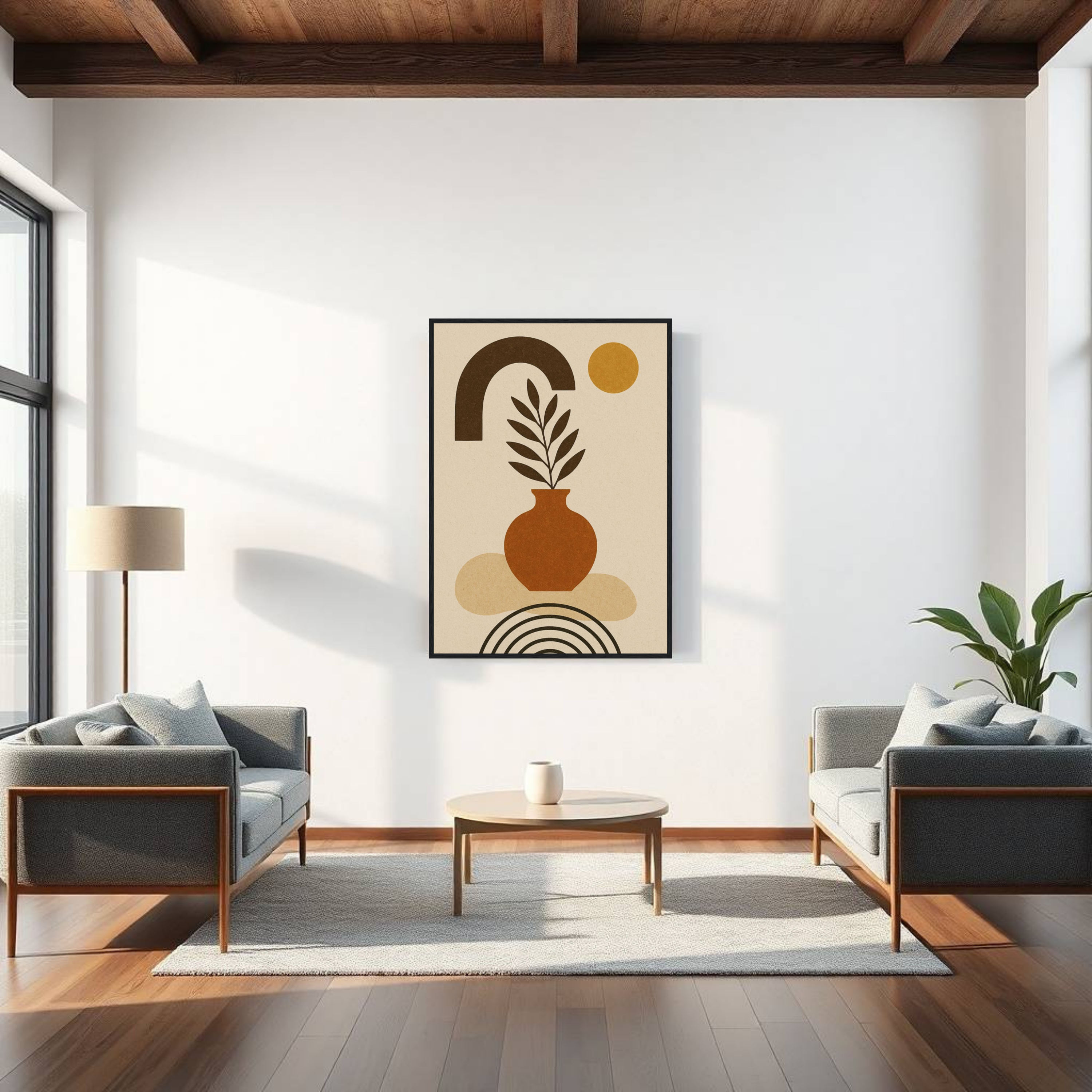 Minimalist Boho Abstract Art in Earthy Neutrals