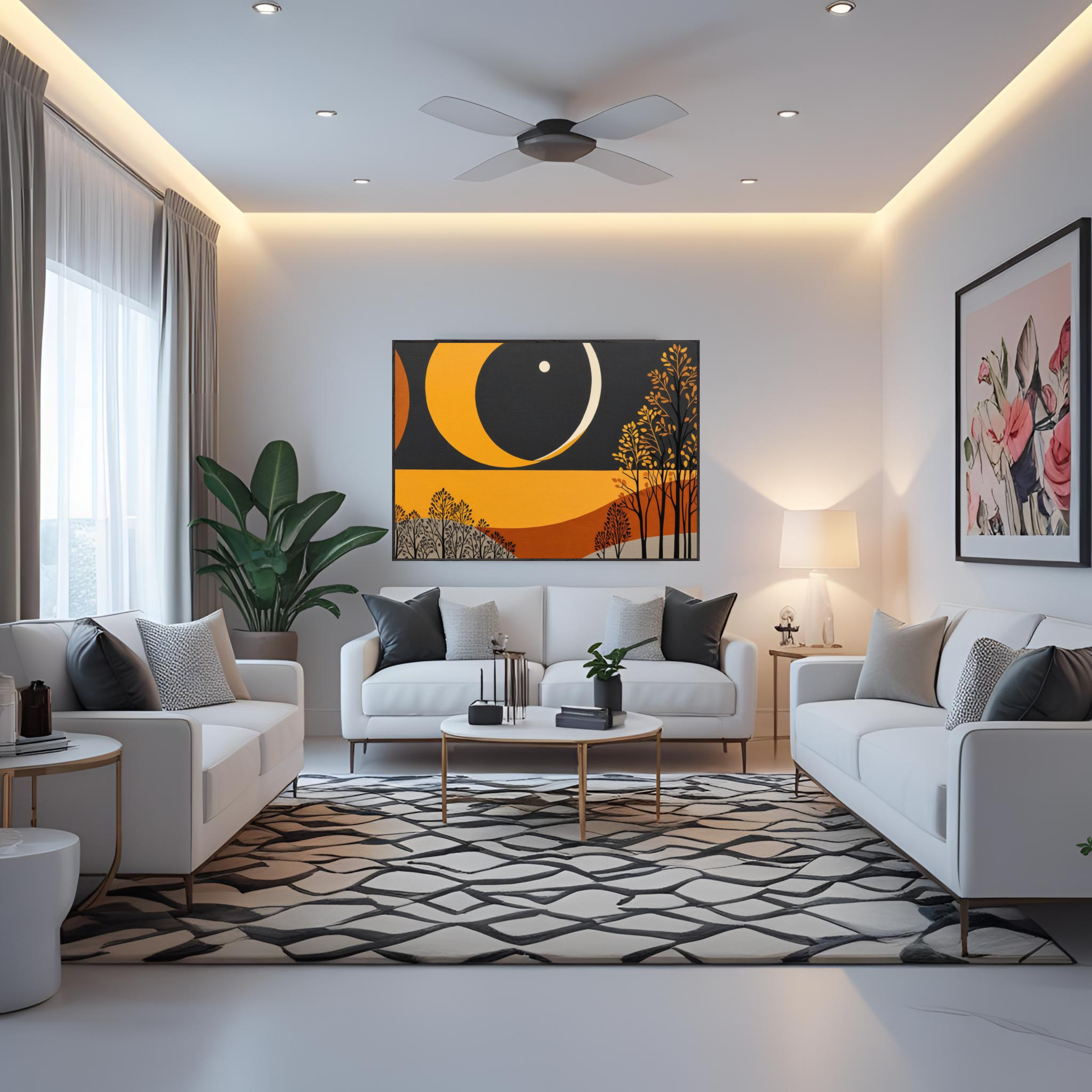 Moonlit Forest Serenity Wall Art