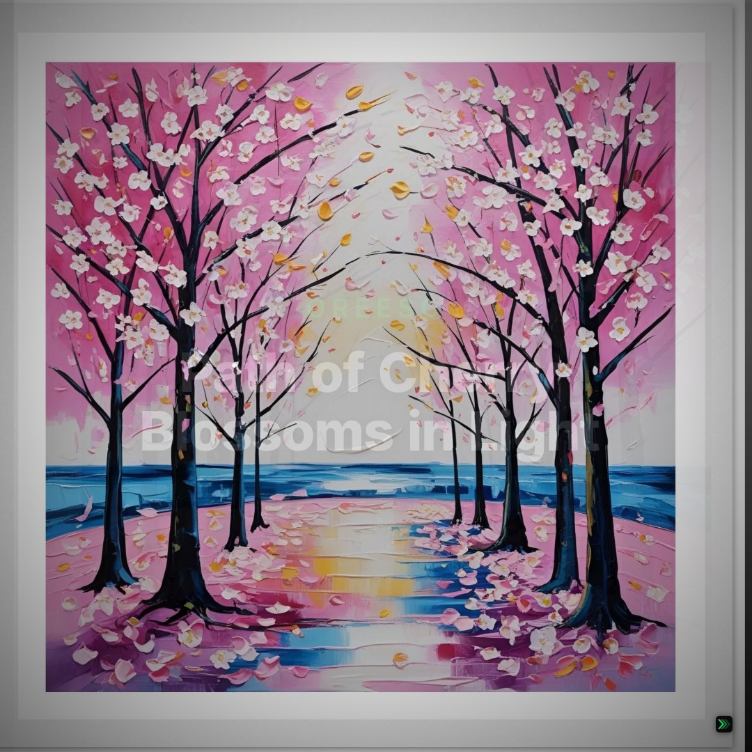 Path of Cherry Blossoms in Light – Clean Showcase