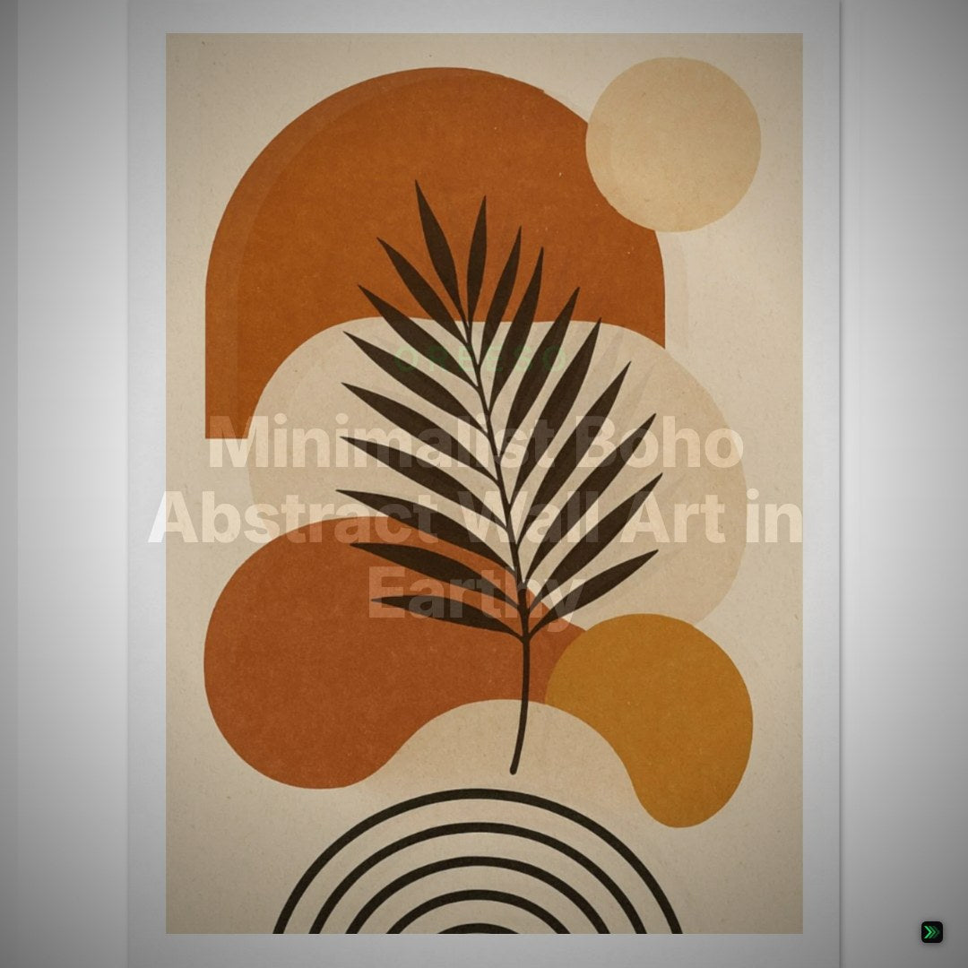 Minimalist Boho Abstract Wall Art in Earthy Brown and Beige Tones – Clean Showcase